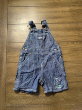 Vintage Vestbak OshKosh B'gosh Classic Blue Kids Short Overalls 18 Mo Surf Swim