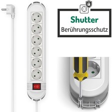 Hama Mehrfachstecker 6-Fach mit Schalter Halterung Steckdosenleiste Steckdose