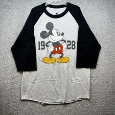 Disney Parks Mickey Mouse Shirt Mens Large Black Raglan 1928 Walt Disney World