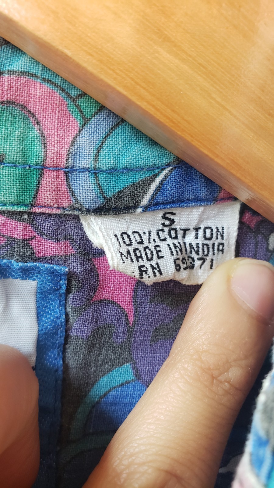 80s Santana Split Print Pattern Button Up Size S - image 6