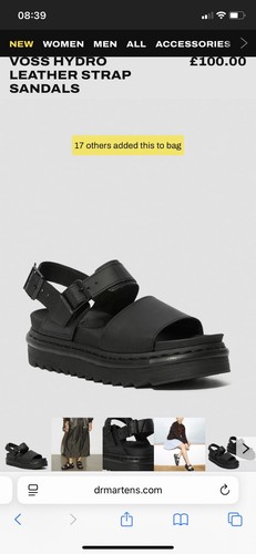 Dr Martens Docs DM’s Black Voss Hydro Sandals Leather New + Box UK 6 EU 39 - Picture 7 of 8