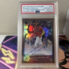 2022 Topps Chrome Ben Baller Ronald Acuna Jr. RC Rose Gold Auto /10