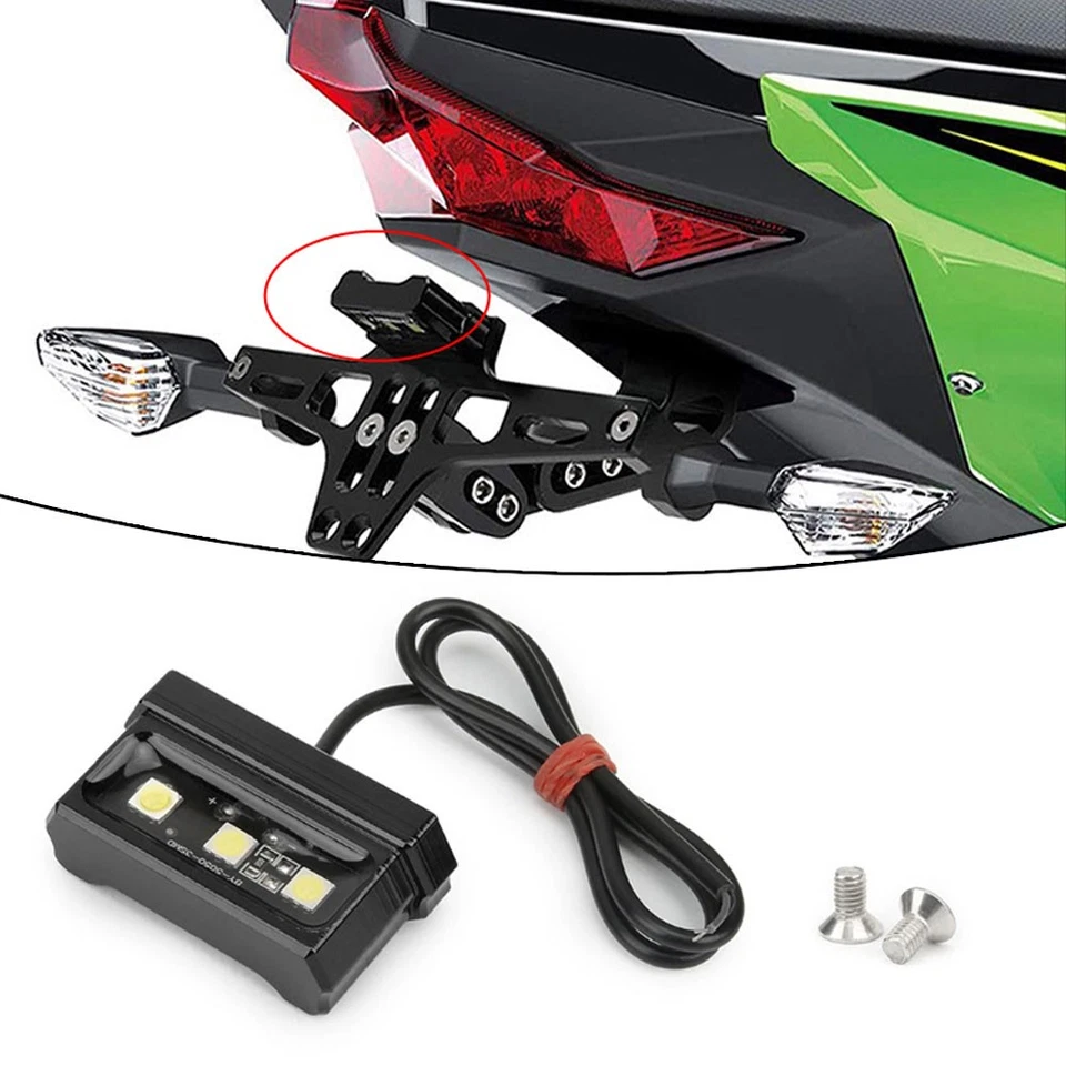 Kit de luces traseras de aleación de aluminio CNC 12V para matrícula de motocicleta Foto 4 de 4