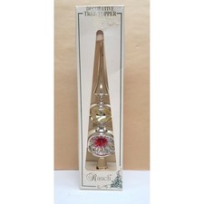 Vintage Rauch Silver Glass Christmas Tree Topper Reflector Gold Glitter 11.5" H