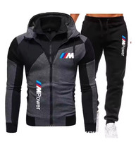 Set felpa con cappuccio uomo stampa logo racing zip sportswear+pantaloni 2 pezzi