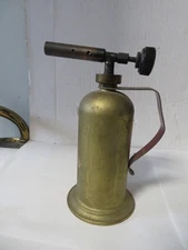 The Lenk Mfg Company 7" Tall Gasoline/Alcohol Torch Mini Blowtorch - 1950s Era