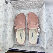 Birkenstock Buckley Shearling Suede Leather Pink Clay Color Narrow