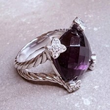 David Yurman  925 Sterling Silver  Purple Ame...