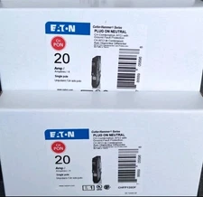 2 pack Eaton CHFP120DF 20 Amp 1 Pole Dual Function Breaker AF/GFCI CUTLER Hammer