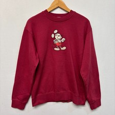 Disney Pullover Embroidered Mickey Mouse Sweatshirt Sweater Size Medium C021 -30