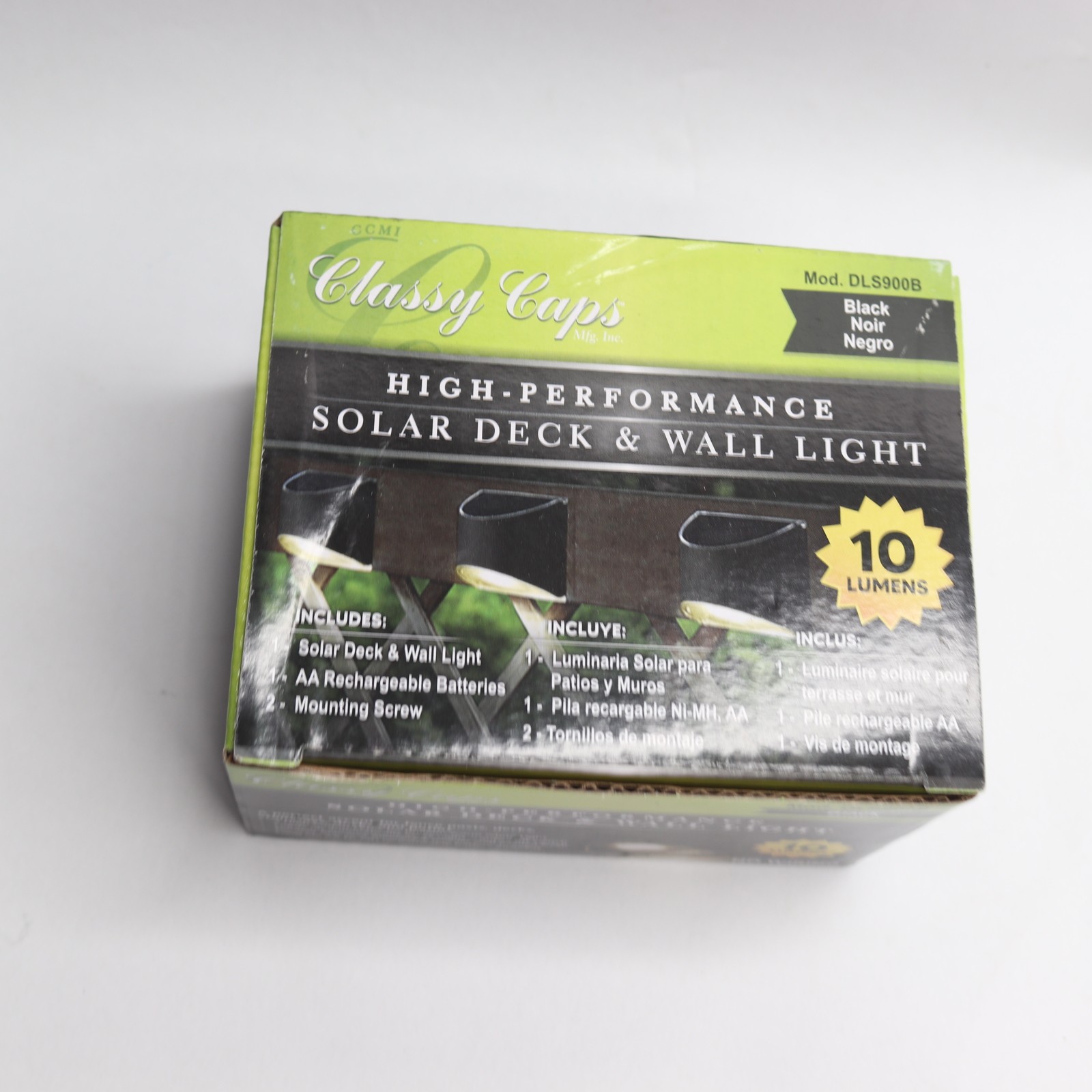 Classy Caps Solar Powered Led Outdoor Deck Wall Light Black 4" Wide DLS900B