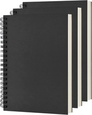 Blank Spiral Notebook, 3-Pack, Soft Cover, Sketch Book, 100 Pages / 50 Sheets, 7
