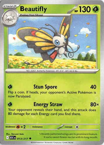 Beautifly 013/217 Mega Evolution: Ascended Heroes Uncommon Pokemon Card
