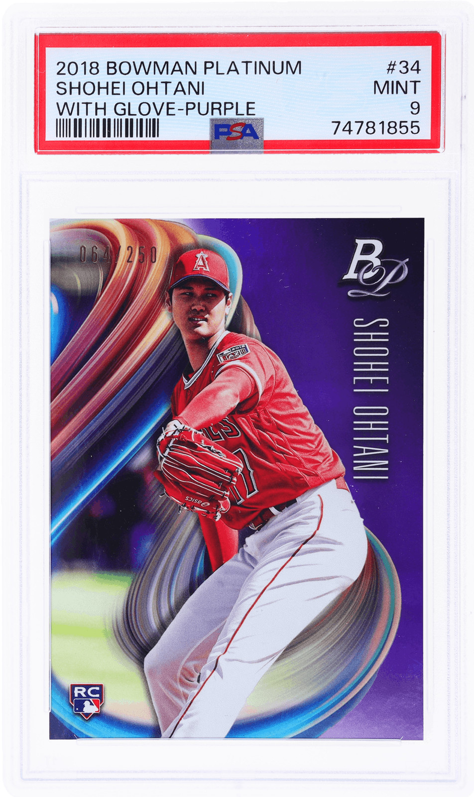2018 Bowman Platinum Shohei Ohtani Purple #34 /250 PSA 9 Rookie RC