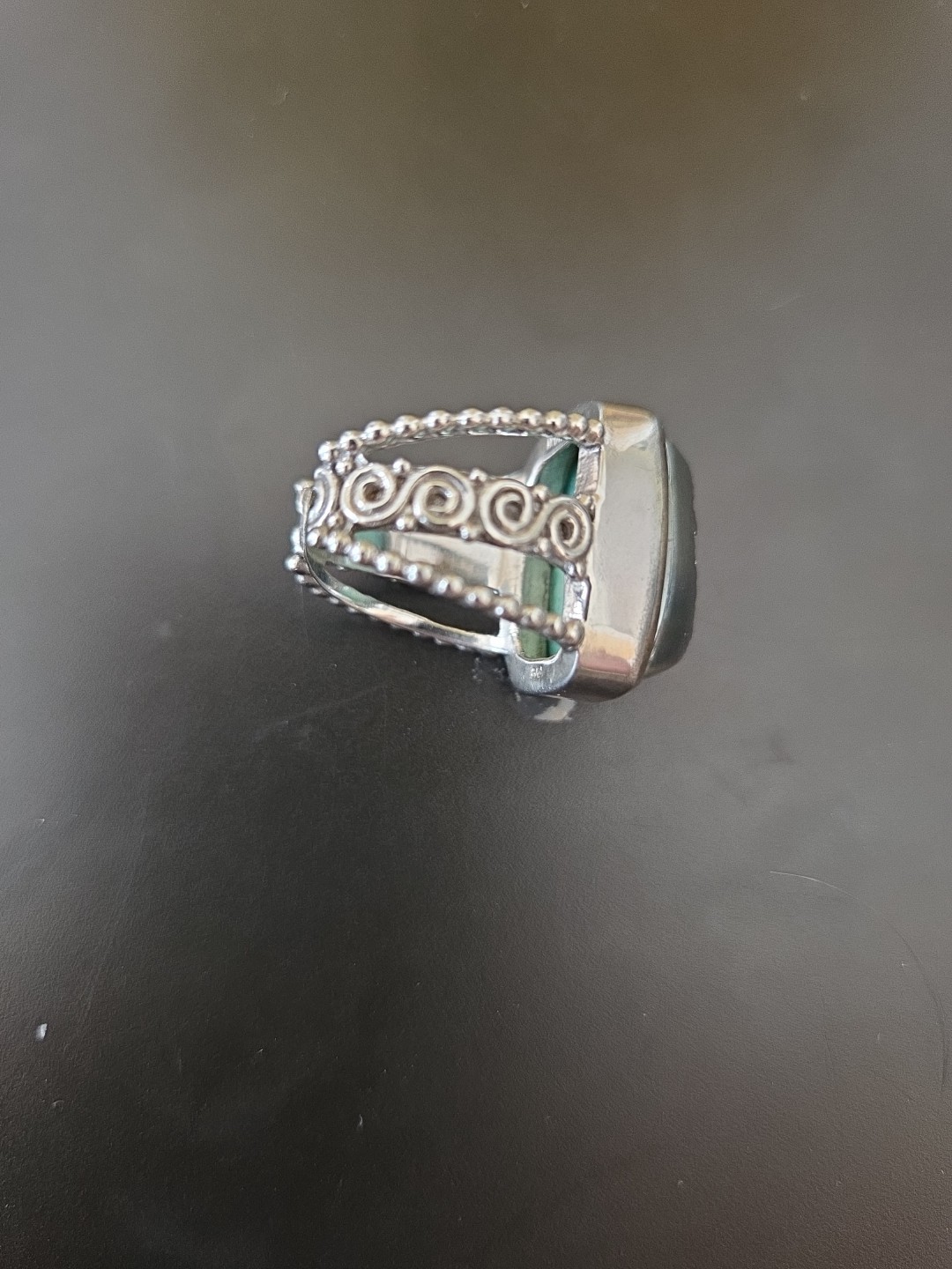 925 Sterling Silver Druzy Statement Ring India  A… - image 5