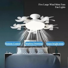 Remote Control LED Ceiling Fan Light Dimmable Modern Bedroom Living Room Lamp