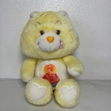Vintage 1983 Kenner Care Bears BIRTHDAY BEAR Plush 13" Stuffed Yellow Cupcake