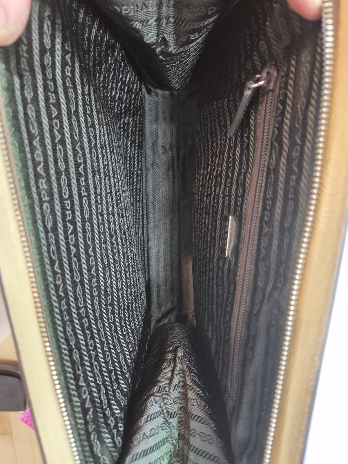 Authentic Prada Light Yellow Leather Structured S… - image 19