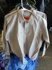 Red Kap Long Sleeve Industrial Work Shirt - Men  s Size L - gray