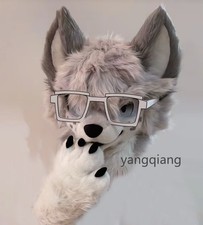 Fursuit Long Fur Husky Fox Mascot Head Party Halloween Fur Cosplay-Promotion