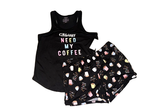 New 3 WOMENS Sm (4-6) JOYSPUN 2pc SHORTY PJ SETS LADIES SLEEPWEAR CHEETA COFFEE - 第 3/4 張圖片