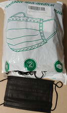 Kids Disposable Face Masks 95 Pack Children Nose Wire Black 3 Layers New Open