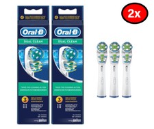 2 pairs of 3 count Oral-B Dual Clean Electric Toothbrush Replacement Heads