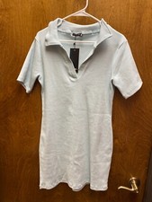 Women's NWT "Nasty Gal" cornflower blue ribbed dress Size 14.