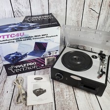 Pyle Pro Turntable PTTC4U Convert Vinyl Cassette MP3 Belt Drive USB Vintage