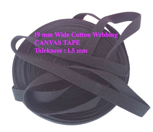 20mm Canvas 100% Cotton Wide Bag Strap Belt Webbing Thick Fabric Handle - Picture 3 of 9