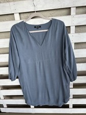 Madewell Women Blue Du Jour Long Sleeve Tunic Oversized Dress Silky Women's S.