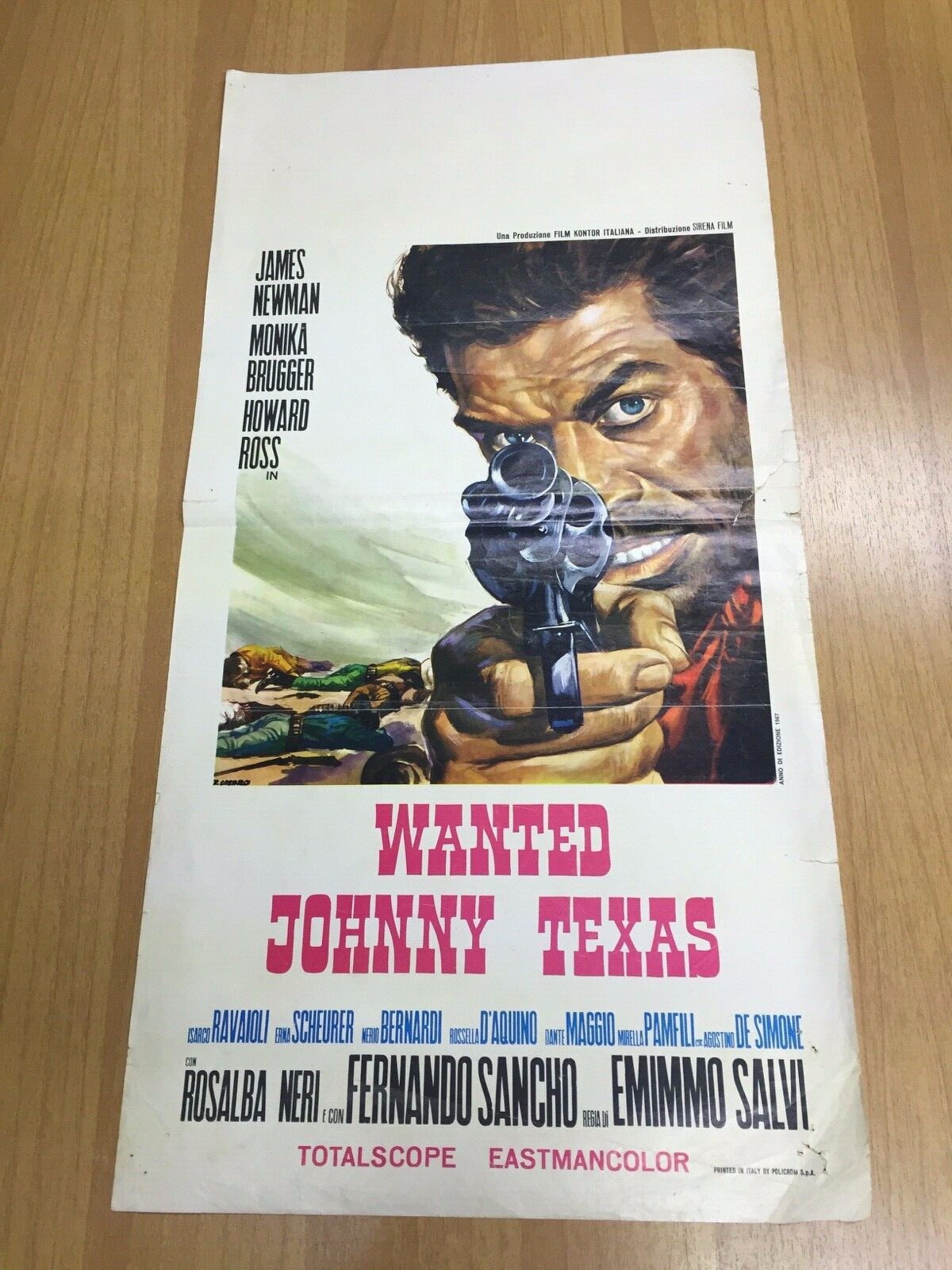 Locandina originale film Wanted Johnny Texas (1967) - Regia di Emimmo Salvi