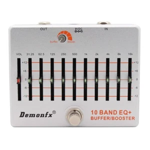 Demonfx 10 Band EQ+ Buffer Boost Guitar Bass Effect Pedal Equalizer Buffer Boost