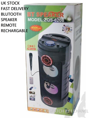 Tragbarer Bluetooth BT Tower Lautsprecher (ZQS-6208) mit kabelgebundenem Mikrofon kostenloser Versand