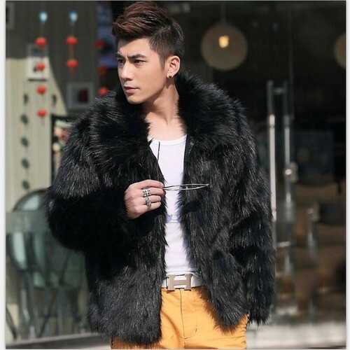 Faux Fur Coat Fox Fur Turn-down Collar 
