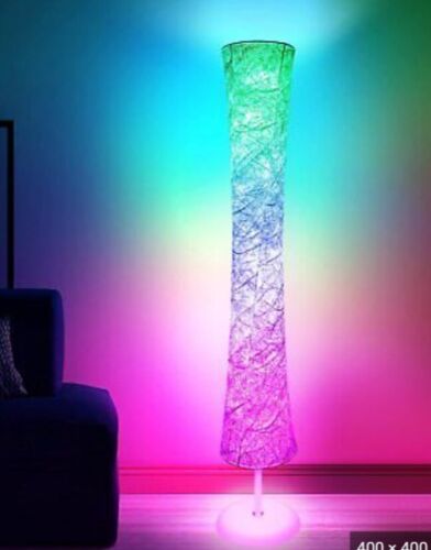Smart Led Floor Lamps, RGB Color Changing with APP & Remote Control, 62 1.Round