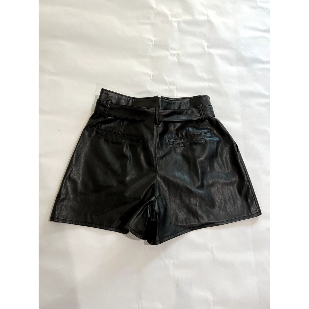 NWT PAIGE Melila Vegan Leather Shorts in Black | eBay