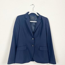 J. Crew Two Button Super 120  s Navy Blue Blazer Size 4