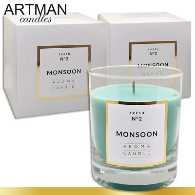 2 x 250 g Duftkerze im Glas Monsoon 114 h Brenndauer Geschenk TOP Qualität