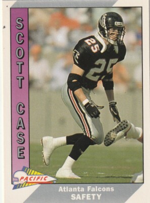 FREE SHIPPING-MINT-1991 Pacific Scott Case #6-PLUS FALCONS BONUS CARDS