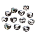 50 Job Lot Wholesale Boys Party Bag Fillers Rings Pirate Skull Crossbones Black