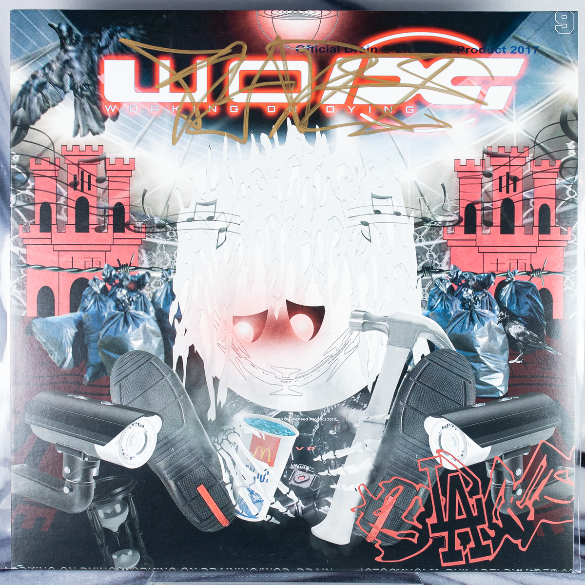BLADEE WORKING ON DYING VINYL SIGNED AUTOGRAPHED Silver LP Drain