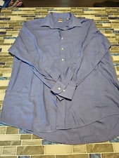Van Heusen Mens Long Sleeve Blue Checkered Dress Shirt Size L