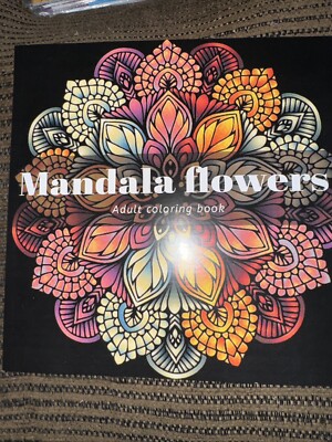 8 1/2 x 8 1/2 adult coloring book Mandala Flowers NEW Shipping Included