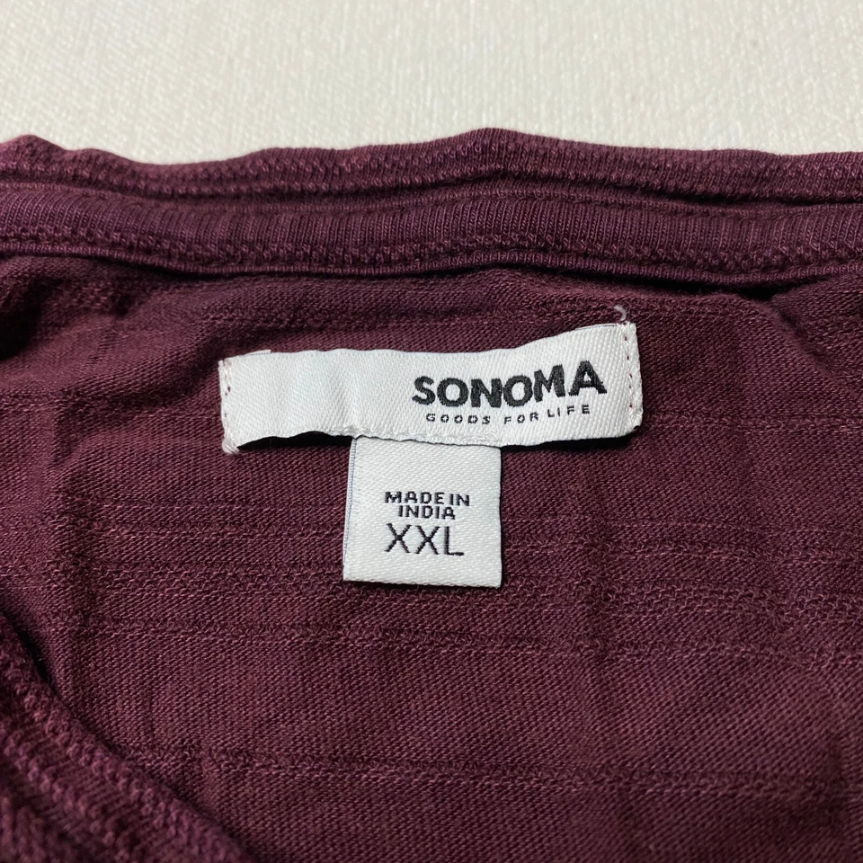 Top Sonoma Mujer Talla XXL Rojo Vino Manga Larga Cuello Redondo Corbata Frontal Foto 3 de 4
