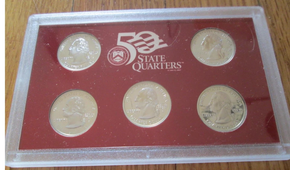 1999 Silver Proof Set U.S. Mint Box & COA 9 Coins 5 Key State Silver Quarters - Image 4 of 4