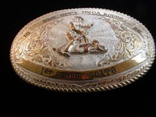 1982 Crumrine Elk City MRCA 1st Senior Goats Roping Rodeo Belt Buckle 4638291f