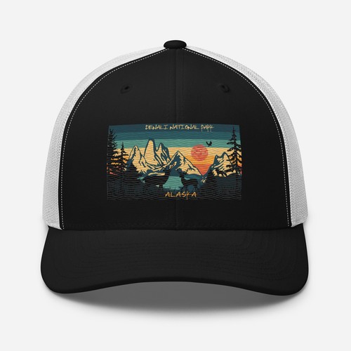 Denali National Park Alaska Retro Embroidered Trucker Cap - Picture 8 of 19