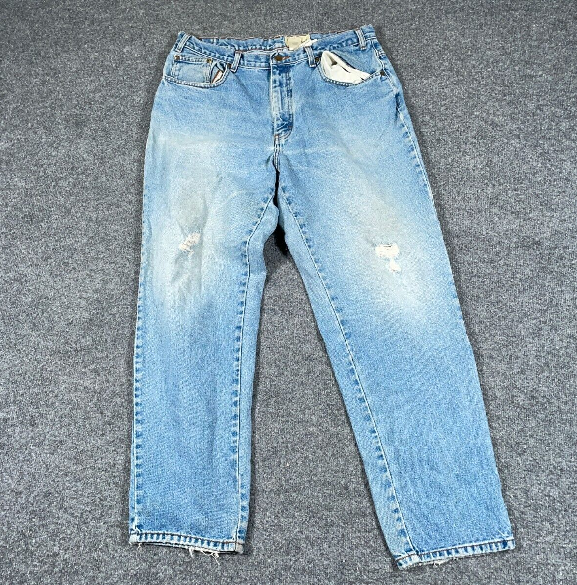 VTG Y2K Thrashed Eddie Bauer Jeans Men's 35 x 30 (38 x 32 Tag