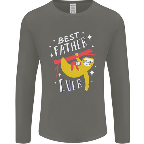 Fathers Day Funny Sloth Dad Daddy Mens Long Sleeve T-Shirt - Picture 2 of 13